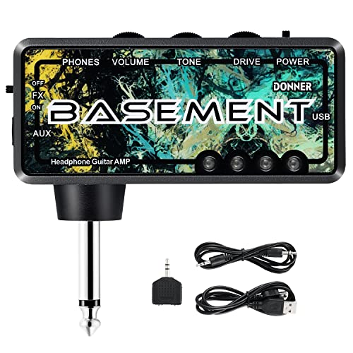 Donner Bassgitarre Kopfhörer-Verstärker Basement USB wiederaufladbare Mini Portable Bass Kopfhörer-Verstärker für Bassgitarre