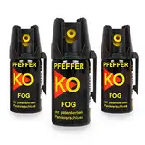 3 Dosen KO Fog Pfefferspray mit Sprühnebel 40ml - Abwehrspray Familienpackung