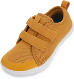 WHITIN Barfußschuhe Kinder Barfussschuhe Jungen Mädchen Breite Weit Barfuß Barfuss Schuhe Knit Barefoot Shoes Sneake Boy Kids Laufschuhe Leicht Weich Gelb 33 EU