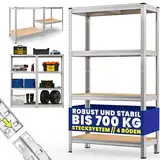 Monzana® Schwerlastregal 160x90x40cm 700kg 4 MDF-Platten Regal Lagerregal Kellerregal Steckregal Werkstattregal