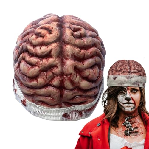 Hirn Mütze,Lustiger Denkerhut | 3D Horror Design Kostüm Accessoire für Frauen und Erwachsene als Foto Requisite für Comedy Bühnenauftritte bei Festivals Geburtstagen und Geisterhaus