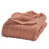 Disana WOLL-BABYDECKE, 100% Bio-Merinowolle GOTS, IVN Best | kuschelweiche Strickdecke mit Ajourmuster | Newborn Baby Kleinkind Kind Unisex | Baby Erstausstattung | Made in Germany | Rosé