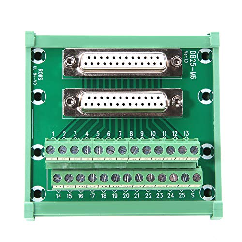 DB25-M6 DIN-Schienenmontage-Schnittstellenmodul Anschlussklemme Doppelbuchse DB25 Breakout Board,Terminals