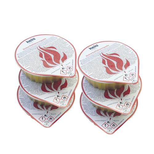 Kela Sicherheitsbrennpaste für Feuerzangenbowle, MAGMA, 6 x 80 g, Ethanol, Fondue Brennpaste, stein, transparent