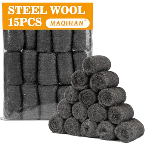 Stahlwolle 0000 Gegen Mäuse Vertreiben - MAQIHAN 15 Stück Metal Polish Stahlwolle Fein 0000 Gegen Ratten Steel Wool 0000 Eisenwolle Nagerschutz Bauschaum