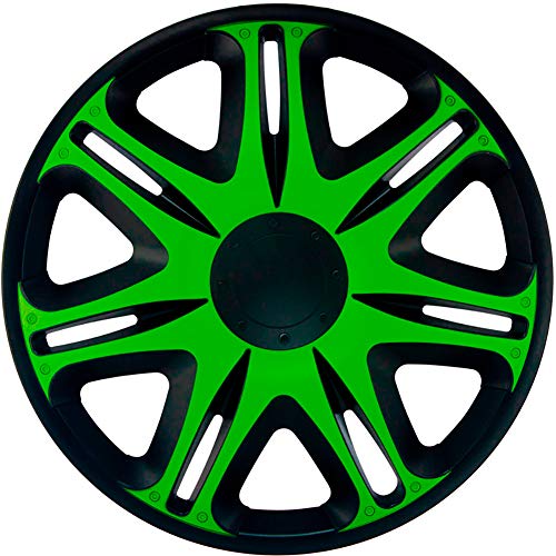 Satz J-Tec Radzierblenden Nascar 15-Zoll Schwarz/Grün