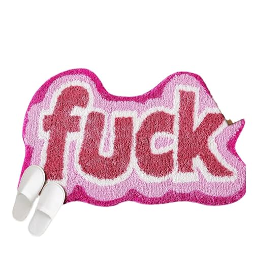 Yanonug American Fuck Carpet Creative Cartoon Shaped Carpet Bedroom Room Decorative Floor Mat Bathroom Absorbent Foot Mat Bedroom Porch Mat(Pink,40 * 60cm)