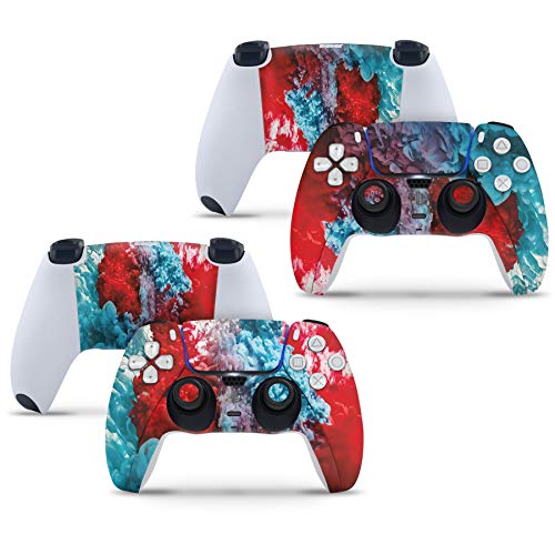 2 x COLOUR EXPLOSION Playstation 5 PS5 Controller Skins Full Wrap Vinyl Sticker