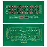 Brybelly Doppelseitiger Craps-Tisch und Roulette-Casino-Filz, praktisch, platzsparend, 91,4 x 45,7 cm, aufrollbare Casino-Spieltischmatte, glatter 2 mm Mini-Filz für Couchtisch, Texas Hold 'Em &