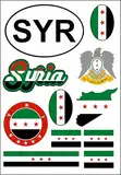 Daged Syrien alte fahne Aufkleber 11 Stück Karte Stickerbogen - PKW Auto Motorrad Biker Flagge Fahne Deko AK