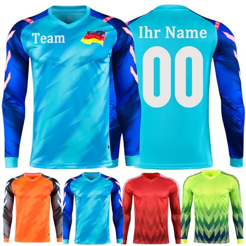 KILUZARNO Torwarttrikots mit Namen Nummer Personalisiert Torwarttrikot Set mit Team Logo