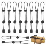 NBEADS 10 STK. Wanderstockhalterung für Rucksäcke, Schwarzer Wanderstockhalter Schnalle Elastisches Seil Lanyard Verstellbare Riemen für meisten Rucksäcke und Wanderstöcke