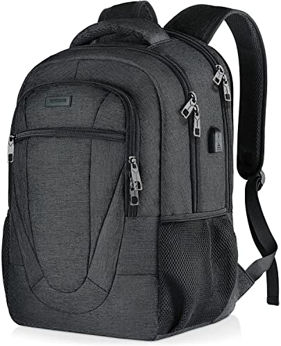 BIKROD Rucksack Herren, Schulrucksack Jungen Teenager, Großer Wasserdichtem, 17.3 Zoll Laptoptasche mit USB Ladeanschluss, Backpack für Arbeit Reisen Wandern mit Anti Diebstahl Tasche