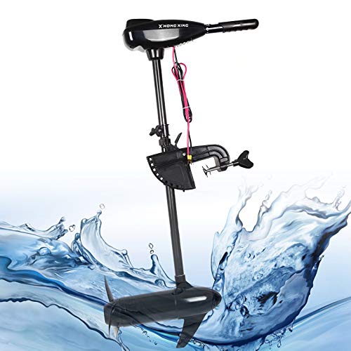 Elektromotor Aussenborder, 12V/24V 46/80/85LBS Außenbordmotor Motor mit Teleskopgriff Aufgehängt Elektrischer Bootsmotor für Boote, Schlauchboote, Kajaks (12V 80LBS)