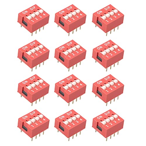 50Pcs 4-Wege Dip Schalter, Schiebeschaltermodul 2,54mm Raster, 4-Wege 8-Pins Mini Dip Kippschalter Ersatz, Für Schaltungs-Steckplatinen, Pcb-Projekt