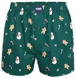 Happy Shorts Boxershorts Webboxer Weihnachten Schneemann Lebkuchenmann, Farbe:Snowman - Gingerbread, Grösse:M