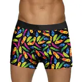 WKAYsIV Breite Beine Unterwäsche für Herren, komplett Bedruckte Gesichtsunterwäsche Boxershorts Enganliegend (Black, XL)