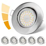 LED Einbaustrahler 230V Flach Dimmbar, Spots 3 stufe, 6W IP44 Bad Einbauleuchten Deckenspots Deckenstrahler,Warmweiß 3000K Schwenkbar Einbauspots für Badezimmer Küche Wohnzimmer,6er Set