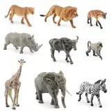 BRISKORE 9 Stück Safari Tiere Figur Spielzeug,Mini Waldtier Spielzeug,Zoo Spielzeug,Bauernhof Tiere Spielzeug tierfiguren Set,Tiere Figuren,Tiere Spielzeug,Safari Animal Toys Figuren für Kinder