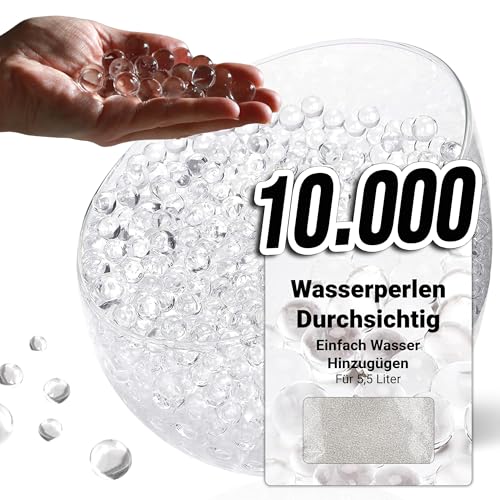 comforder – Wasserperlen durchsichtig – Deko Wasserperlen für Pflanzen in Vase, ca. 10.000 Hydroperlen, Gelkugeln transparent