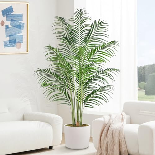 Keeplush Künstliche Pflanzen groß 180cm Kunstpflanze im Topf Plastik Künstliche Palme wie echt Fake Pflanzen deko für Wohnzimmer Balkon Schlafzimmer Büro Perfektes Einweihungsgeschenk (1 Pack)