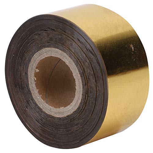 QANYEGN Heißprägefolienpapier, 3 Cm Breite, 120 Meter Rolle Gestanzte Folie, DIY-Dekorationszubehör Für Ledertuch-Verpackungsboxen(Gold)