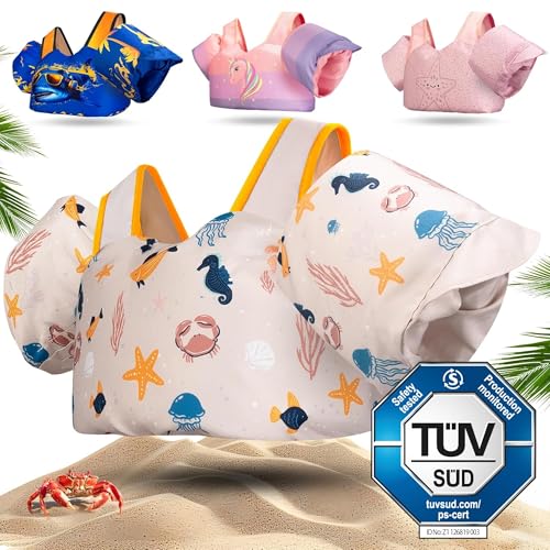KIDVERSE Schwimmweste Kinder 3-6 Jahre - Geprüfte Qualität - Schwimmweste mit Schwimmflügel für Kinder - Schwimmhilfe für Jungen & Mädchen bis 30kg - Auftriebsweste Kinder - Schwimmtraining