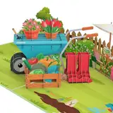 MOKIO® Pop-Up Karte – Garten – 3D Geschenkkarte zum Geburtstag, als Gutschein für Gartenarbeit oder fürs Gartencenter, Geburtstagskarte für Gärtner