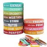 24 Stück Motivationsarmbänder, Inspirierenden Sprüchen Silikon Armbänder Inspirierende Silikonarmbänder Farbige Inspirierende Elastische Armbänder Silikonarmband für Teenager Schüler Studenten