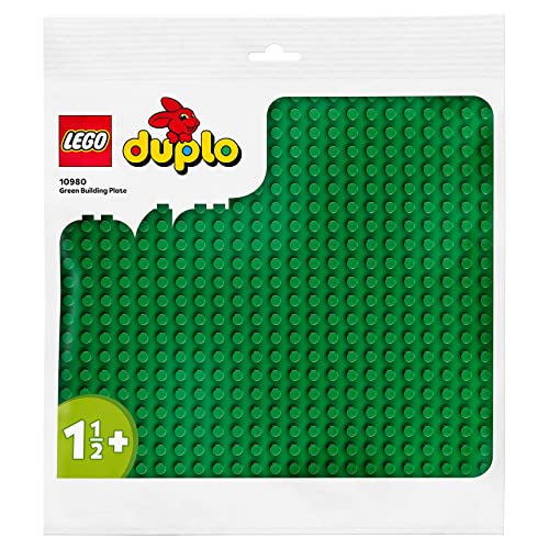 LEGO DUPLO Bauplatte in Grün, Grundplatte für DUPLO Sets, Konstruktionsspielzeug für Kleinkinder 10980