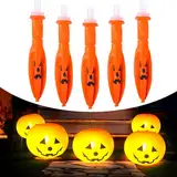 LED Kürbisballon Lichter 5 Stück- Halloween leuchtende Kürbis Lichter Ballon Party leuchtend Zubehör, Halloween Kürbis Atmosphäre Festliche Requisiten für Kinder Erwachsene Indoor Patio Outdoor Dekor