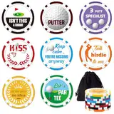 Namalu 8 Stück Lustige Golfball-Marker Poker Chip Edition Golf Marker für das Putting Green Neuheit Golf Geschenk für Bad Putter Golf Zubehör für Mann Vatertag Weihnachten