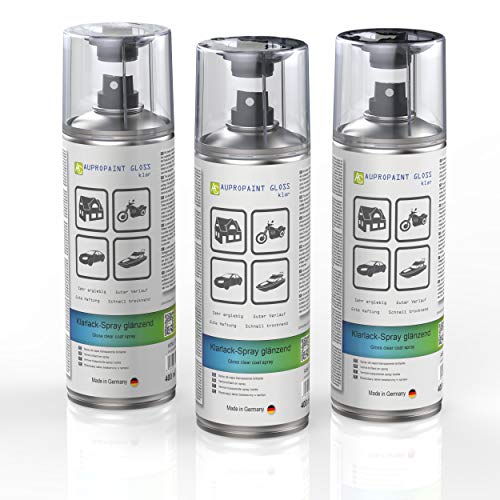 AUPROTEC Lackspray AUPROPAINT GLOSS Klarlack glänzend Sprühlack Glanzlack Auto Lack Spray 3x 400ml