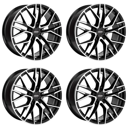 4x Carmani Felgen Alufelgen 20 Ludwig 7,5x17 ET45 5x108 black polish kompatibel mit Ford C-Max Focus Galaxy S-Max Kuga Mondeo Puma Transit Tourneo