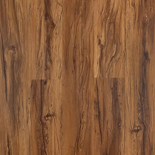 FLOREXP Vinyl-Bodenbelag – Linoleum-Bodenbelag mit Holz-Effekt,abziehen und aufkleben,Bodenfliesen,selbstklebend,2.0mm 1 Stück,wasserdicht, für Küche, Wohnzimmer- (Warmes Braun)