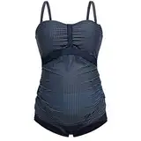 Herzmutter Umstandstankini-Schwangerschafts-Bademode - Zweiteiler-Badeanzug für Schwangere - Unterbauch-Hose - Bandeau-Tankini - 7000 2.0 (XXL, Punkte)