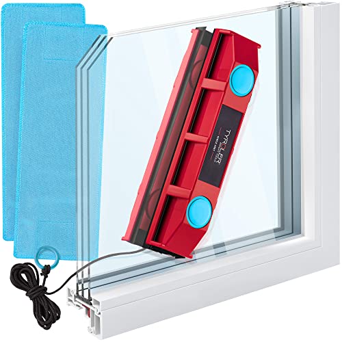 Tyroler Der Glider D-2 Magnetischer Fensterreiniger | für 8-18mm Doppelglas, beidseitig | Fensterputzer magnetisch | Fensterreiniger magnetisch | Magnet Fensterputzer | Fenster putzen Magnet