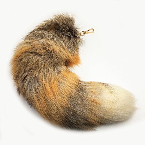 generisch Fuchsschwanz Anhänger Kunstfell Foxtail Prärie Fuchschwanz Antenne Extra Groß Schlüsselanhänger Tasche Zusätze Tasche Anhänger Auto Dekoration Weich Flaumig etwa 40cm