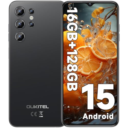 OUKITEL C1 Android 15 Smartphone Ohne Vertrag, 16GB+128GB /1TB Handy Günstig, 6.52" HD+ Handy Ohne Vertrag,5150mAh Simlockfreie Handys, 13MP+5MP, Dual 4G SIM 3 Steckplatz/Fingerabdruck/OTG/3.5mm Jack