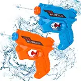 Gukasxi 2 Stück Wasserpistolen Spielzeug für Kinder Erwachsene, Mini Wasser Blaster Pistole 100ML Squirt Guns, Sommer Schwimmbad Badespielzeug Outdoor Strand Wasser Kampf Spielzeug für Junge Mädchen