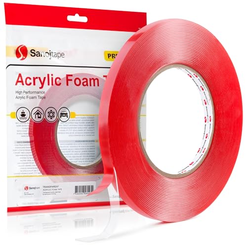 Sanojtape Doppelseitiges Klebeband Extra Stark Transparent 9mm x 10m Nano Double Sided Tape Klebeband Starkes Montageband Klar Auto LED Acryl Gel
