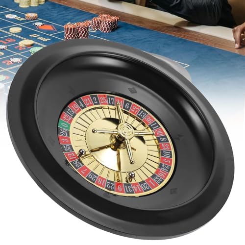 MTTXY 10-Zoll-Roulette-Rad-Spielset mit 60 Chips, Filzlayout und Rechen, Ideal für Den Heimspielabend