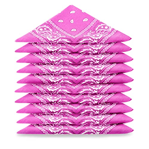 ...KARL LOVEN Bandana 5er Pack 100% Baumwolle Paisley Halstuch Kopf Hals Schal (5er Pack, Pink)