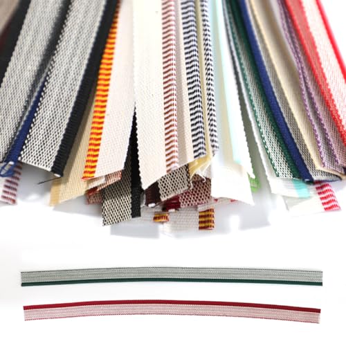 48 Stück Buchbinder Stirnbänder,30x1,3cm Baumwoll Buch Stirnband,Buchbindung Tuch Set für Buchbindeanfänger Buchreparatur Buchdekoration (24 Farben)