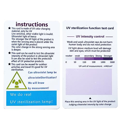 3pcs UVC UV Testkartenstreifen - Effektive Tests für UVA UVB Geräte, Desinfektionsgeräte, Reptilien-Terrarien und UV-Licht Lampenlebensdauer