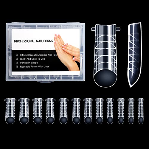 BNG 120 Stück Nagelformen Dual Nagel Forms Vollständige Abdeckung Vlängerung Mould Nagelform für Poly Nail Gel Extension