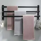 80CM Handtuchhalter Ohne Bohren, Handtuchhalter Schwarz, Handtuchhalter Bad, Handtuchhalter Wand Badezimmer Zubehör Set, 80CM Towel Bar Towel Rack Bathroom, Bathroom Accessories Set,