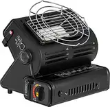 SMH LINE® 2in1 Tragbare Gasheizung Camping Gasstrahler Heizung Outdoor Zelten Wohnwagen 1.3 KW Brenner Kocher + Butan Gas Gaskartuschen Keramik LPG (Gasheizung)