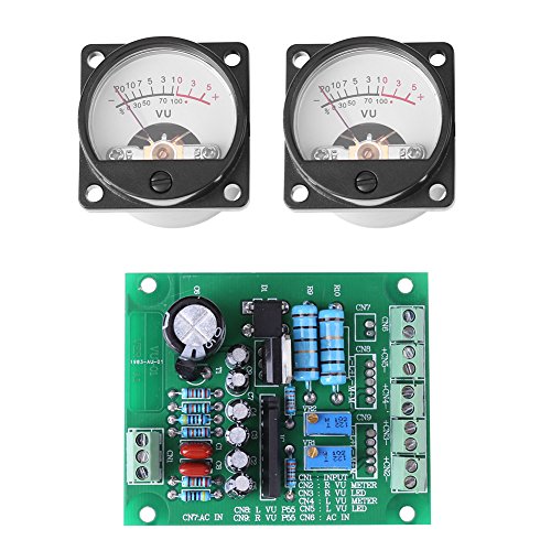 2Pcs VU Instrumententafel Meter mit Warmem Hintergrundlicht und Audiopegel-Ampere mit Fahrer