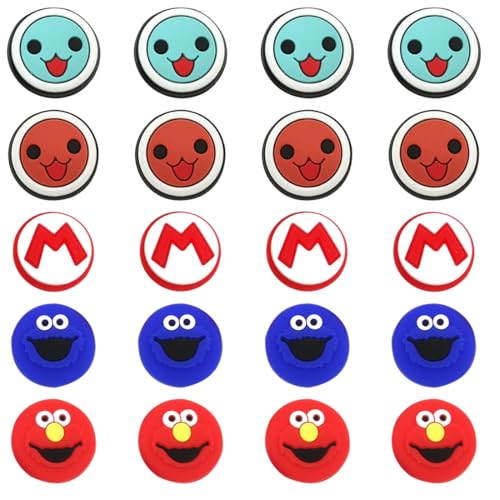 20er-Pack Ersatzabdeckungen für Controller-Schalter-Joystick-Abdeckungen, Daumenstick-Schutz, 3D-Griffabdeckungen für Spielkonsole, Silikon-Joystick-Schutzzubehör
